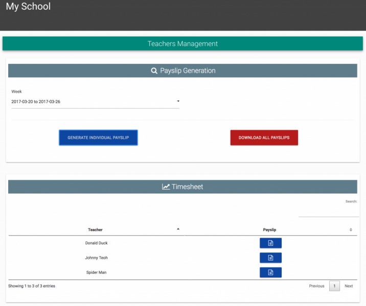 MySchool Admin Web User | Dashboard - Teacher Payslip MySchool Admin Web User | Dashboard - Teacher Payslip