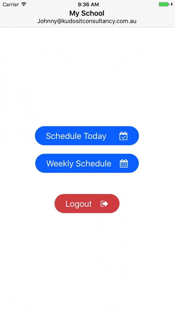 MySchool Mobile App | iOS Teacher Dashboard View MySchool Mobile App | iOS Teacher Dashboard View